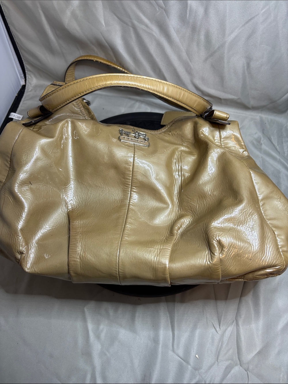 Coach Metallic Gold Shoulder Bag with Top Handles